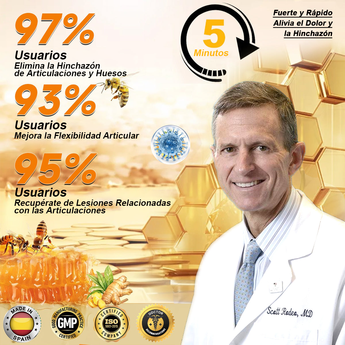Ropceer™ Toxina Botulínica & Veneno de Abeja Alivio del Dolor Crema Cicatrizante de Huesos