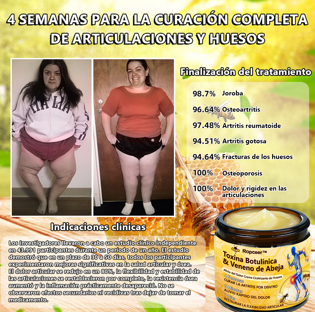Ropceer™ Toxina Botulínica & Veneno de Abeja Alivio del Dolor Crema Cicatrizante de Huesos